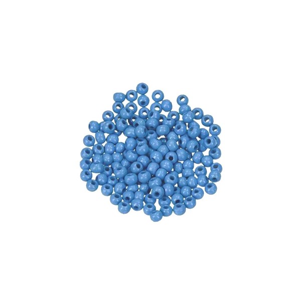 Gros lot 450 Perles en bois Bleu clair, diam. 4 mm, perçage 1.5 mm - Photo n°1