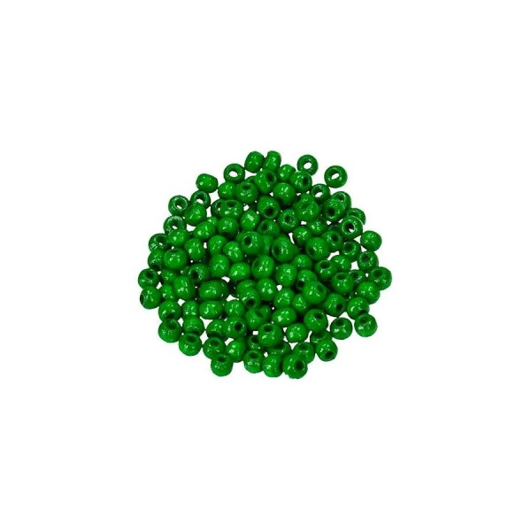 Gros lot 450 Perles en bois Vert diam. 4 mm, perçage 1.5 mm - Photo n°1