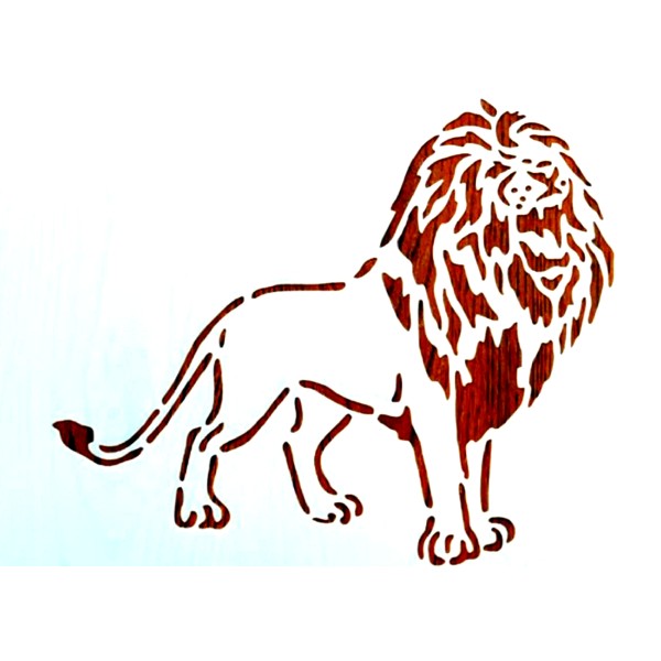 POCHOIR PLASTIQUE  30*21cm : lion (05) - Photo n°1