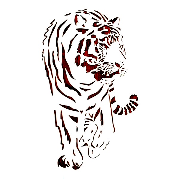 POCHOIR PLASTIQUE 30*21cm : tigre (05) - Photo n°1