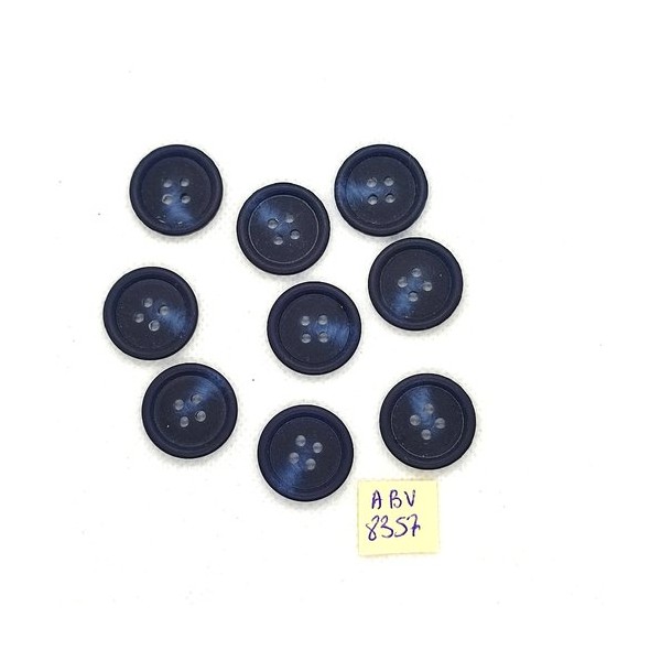 9 Boutons en résine bleu - 20mm - ABV8357 - Photo n°1