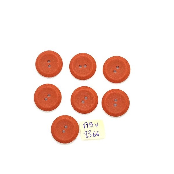 7 Boutons en résine marron / orange foncé - 22mm - ABV8366 - Photo n°1