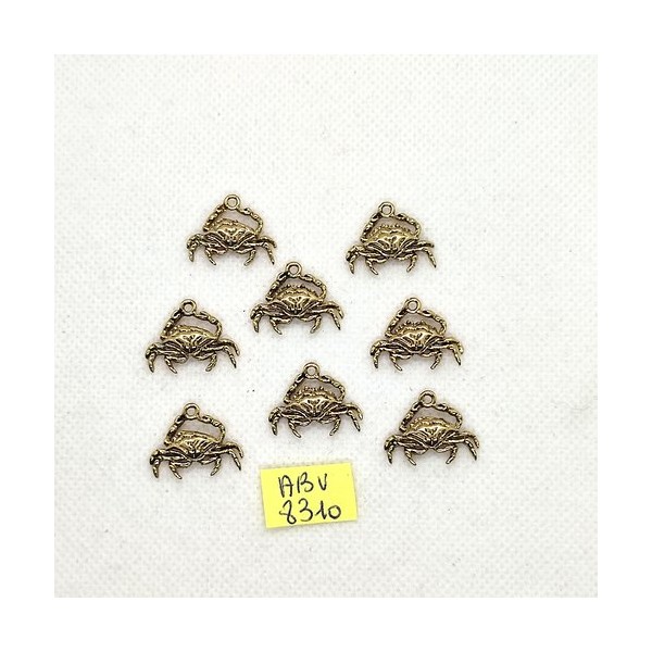 8 Breloques en métal doré - des crabes - 16x20mm - ABV8310 - Photo n°1