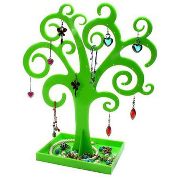 Porte bijoux arbre à boucle d'oreille et bijoux curly tree Vert - Photo n°1