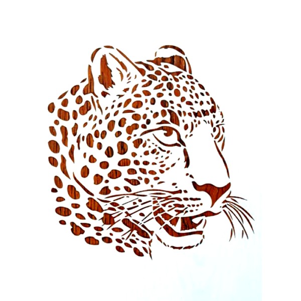 POCHOIR PLASTIQUE 30*21cm : léopard (02) - Photo n°1