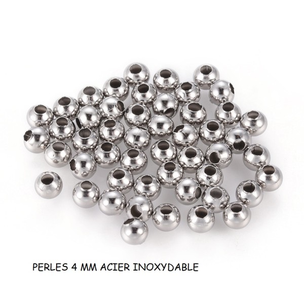 Perles intercalaire acier inoxydable 4 mm x 10 - Photo n°1