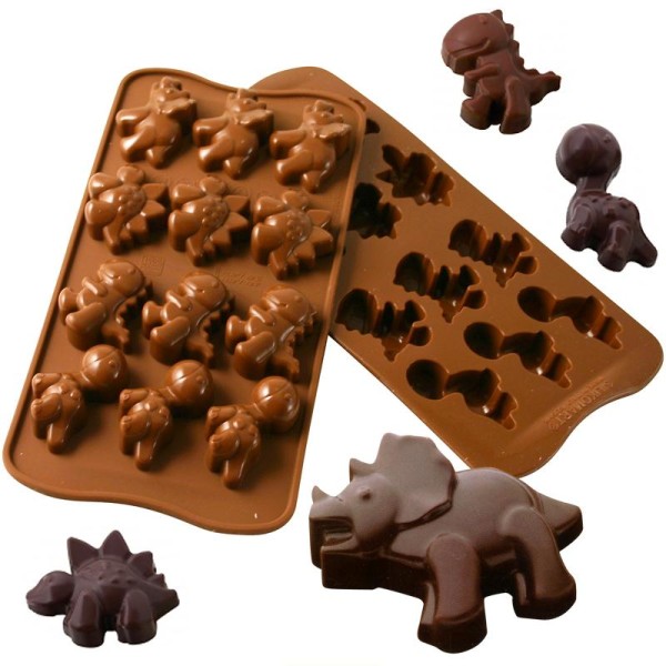 Moule silicone Silikomart chocolat Dinosaure x 12 - Moule à chocolat -  Creavea