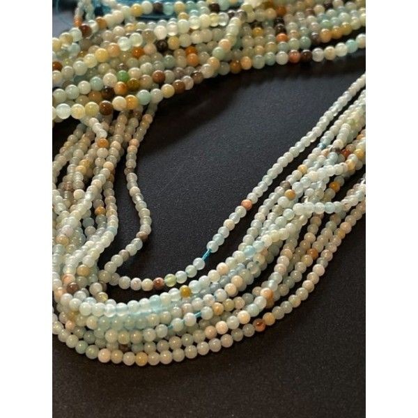 BU11220428133219 Lot 19 cm ( 1/2 fil ) Perles rondes 2 mm Amazonite coloris NO 14 - Photo n°1