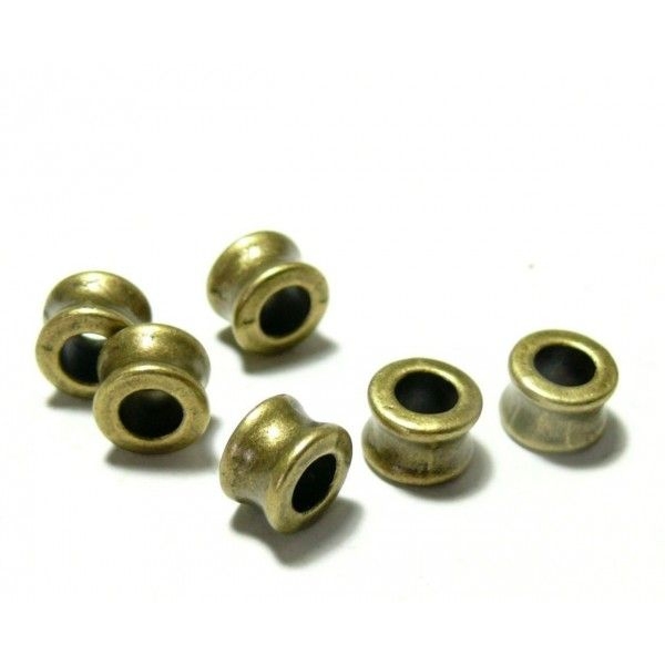 H119214 PAX 20 perles intercalaire Tambour Trou 4.5mm qualité finition Bronze - Photo n°1