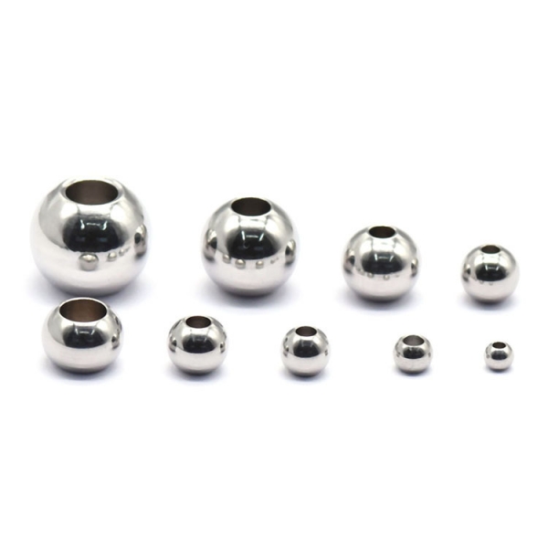 BU11211009162728 PAX 50 Perles intercalaires Rondes 2,5mm Trou 1mm en Acier Inoxydable finition Arge - Photo n°1
