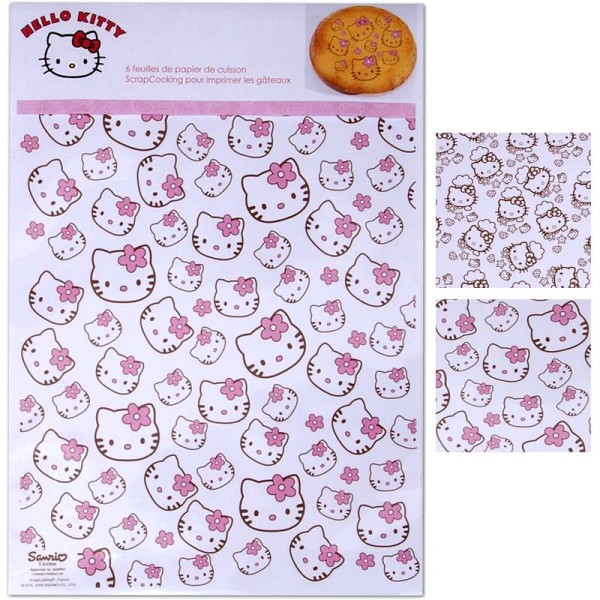 Papier cuisson ScrapCooking Hello Kitty 6 feuilles 20 x 30 cm - Photo n°1