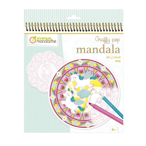 Avenue Mandarine - Carnet de coloriage Graffy Pop Mandala - Magie - Photo n°1