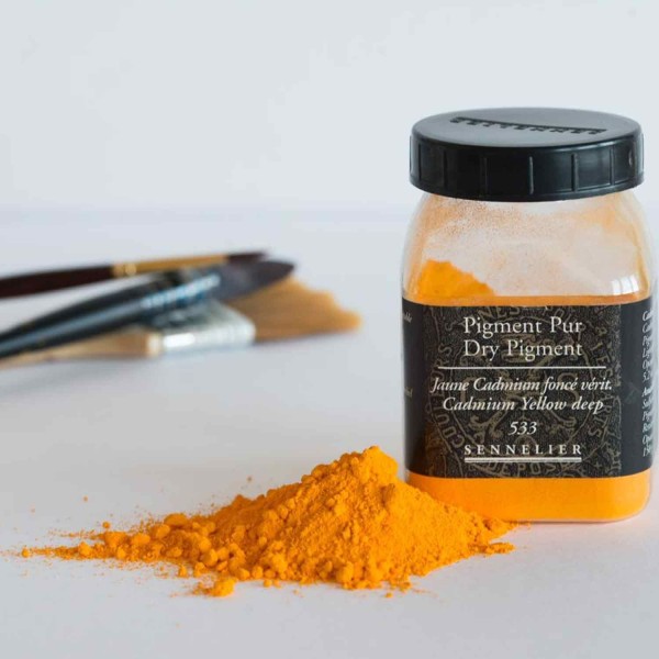 Pigment pour création de peinture - pot 150 g - Jaune de cadmium foncé véritable - Photo n°2