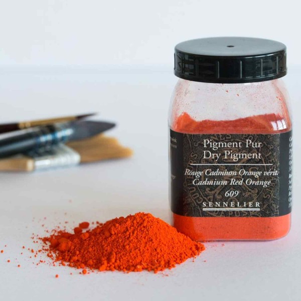 Pigment pour création de peinture - pot 110 g - Rouge de Cadmium orange véritable - Photo n°2