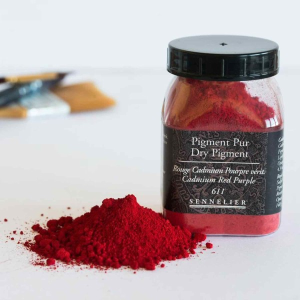 Pigment pour création de peinture - pot 140 g - Rouge de Cadmium pourpre véritable - Photo n°3
