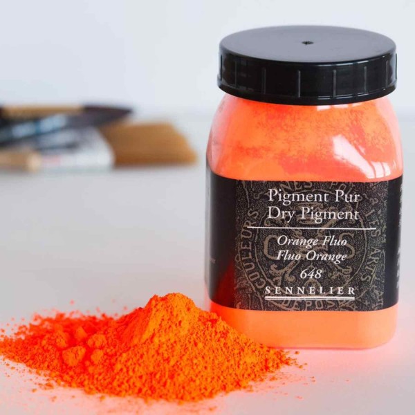 Pigment pour création de peinture - pot 100 g - Orange fluo - Photo n°2