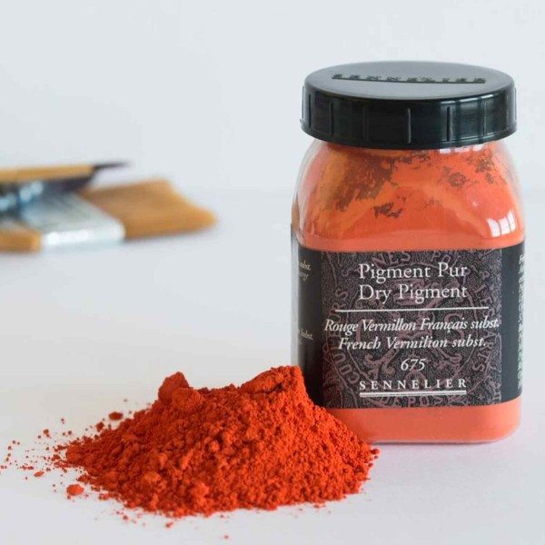 Pigment pour création de peinture - pot 100 g - Rouge vermillon français substitut - Photo n°2
