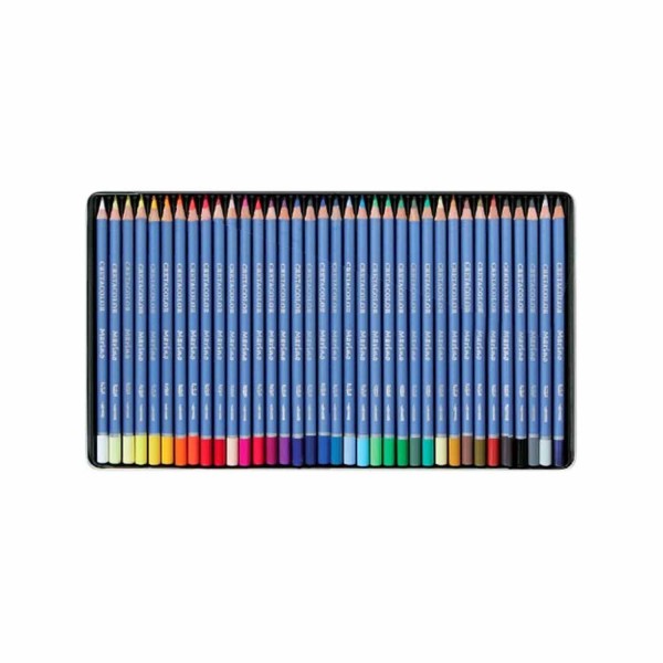 Set 36 crayons de couleur aquarellables - Boîte métal - Marino - Photo n°2