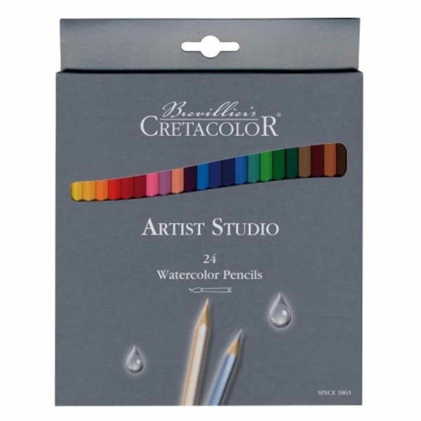 24 crayons de couleur aquarellables Artist Studio - Photo n°1