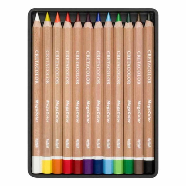 12 crayons de couleur Megacolor Ø 6,4 mm - Photo n°2