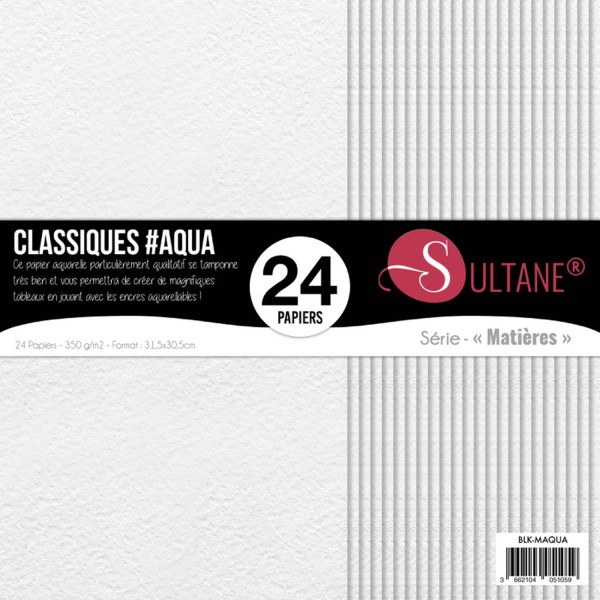 24 Papiers Aquarelle Blanc - 350g/m2 - H : 30,5 cm - Photo n°1