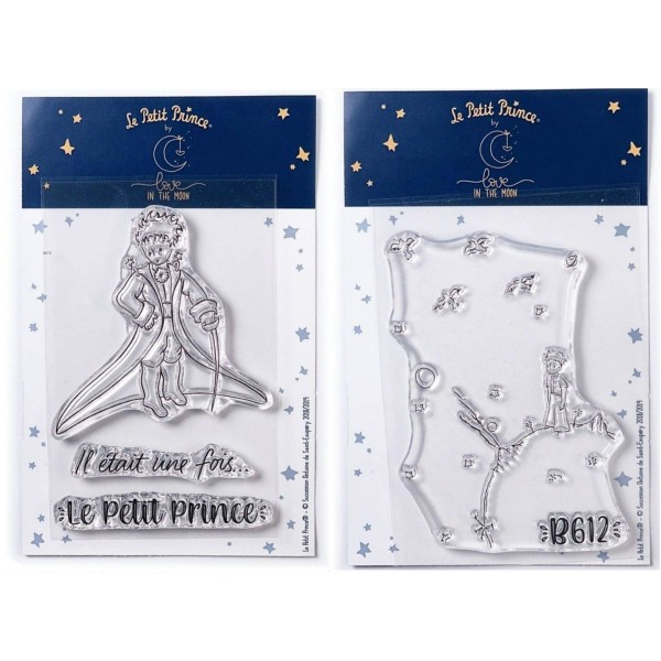 4 Tampons transparents Le Petit Prince Messages et Astéroïde - Photo n°1