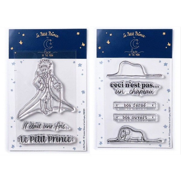 8 Tampons transparents Le Petit Prince Messages et Boa - Photo n°1