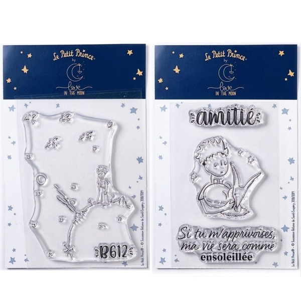 4 Tampons transparents Le Petit Prince Astéroïd et Renard - Photo n°1