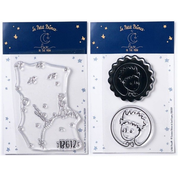 3 Tampons transparents Le Petit Prince Asteroïd et Boa - Photo n°1