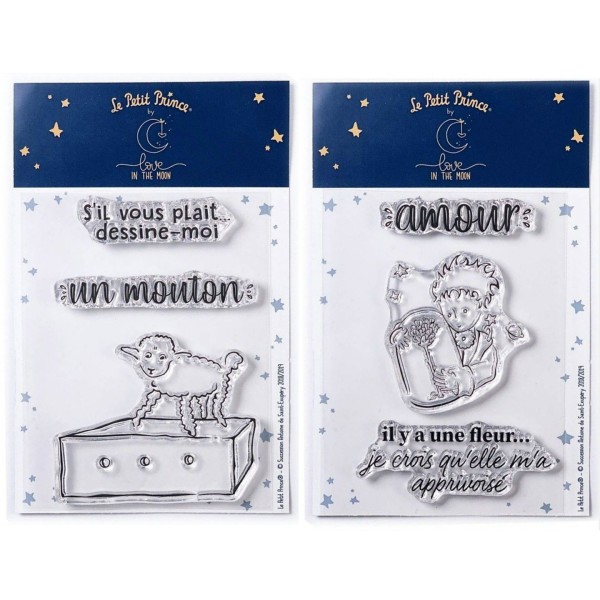 6 Tampons transparents Le Petit Prince Mouton et Fleur - Photo n°1