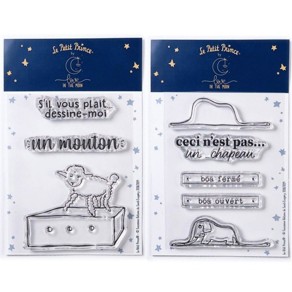 8 Tampons transparents Le Petit Prince Mouton et Boa - Photo n°1