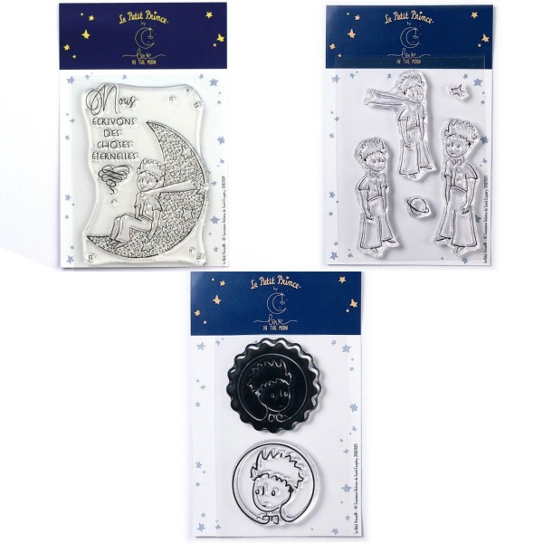 8 Tampons transparents Le Petit Prince et La lune + Etoiles + Portraits - Photo n°1