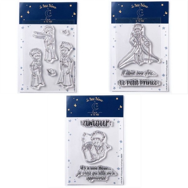 11 Tampons transparents Le Petit Prince Etoiles + Messages + Fleur - Photo n°1