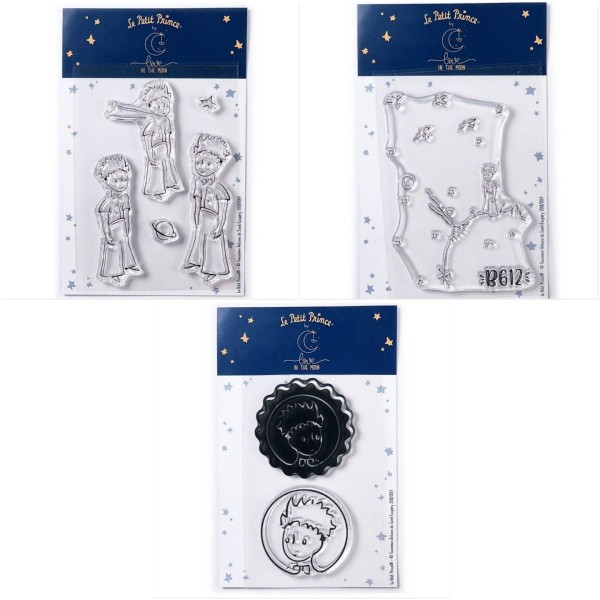 8 Tampons transparents Le Petit Prince Etoiles + Astéroïd + Portraits - Photo n°1