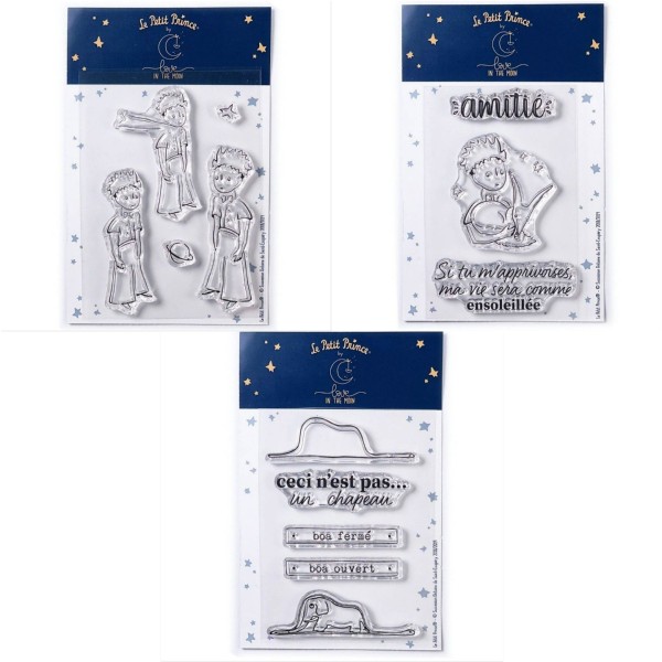 13 Tampons transparents Le Petit Prince Etoiles + Renard + Boa Eléphant - Photo n°1