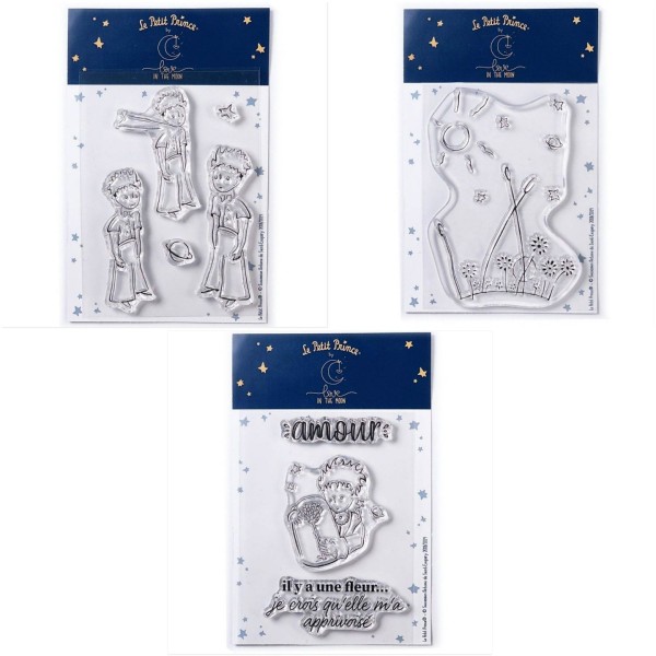 9 Tampons transparents Le Petit Prince Etoiles + Paysage + Fleur - Photo n°1