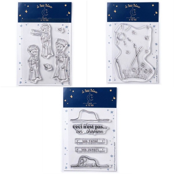 11 Tampons transparents Le Petit Prince Etoiles + Paysage + Boa Elephant - Photo n°1