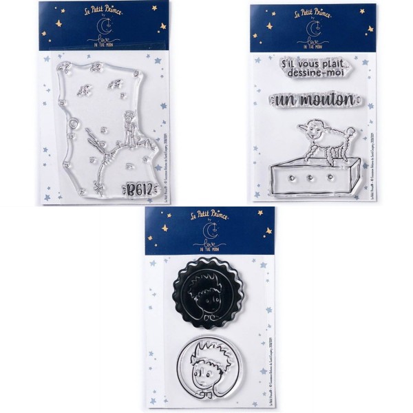 6 Tampons transparents Le Petit Prince et Astéroïd + Mouton + Portraits - Photo n°1