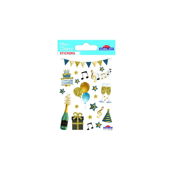 Stickers - Fête d'anniversaire - Paillettes - 1,8 cm - Photo n°1