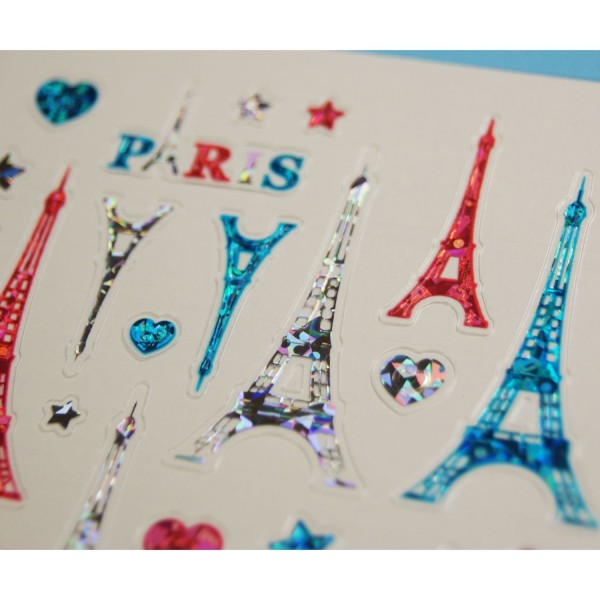 Stickers Paris - Effet holographique - 1,8 cm - Photo n°4