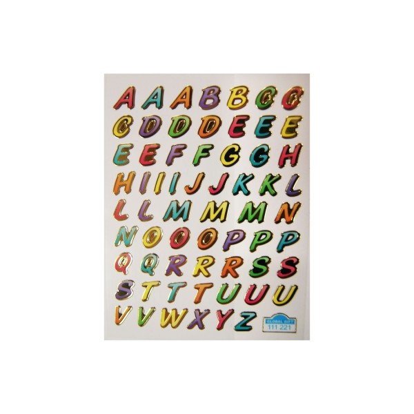 63 Autocollants - Alphabet Multicolore - Brillant - 1,8 cm - Photo n°2
