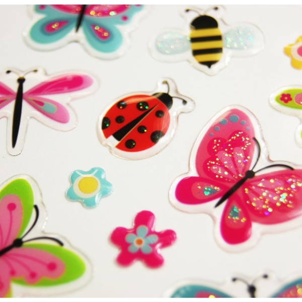 Autocollants - Papillons à paillettes - Époxy transparent - 2,2 cm - Photo n°3