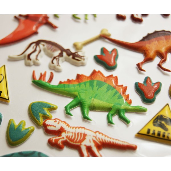 Autocollants réutilisables - Relief 3D - Dinosaures et fossiles - Photo n°3
