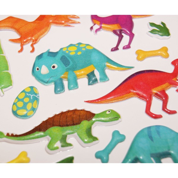 Scène à décorer pour enfants - Dinosaures - Stickers Puffies - Photo n°2