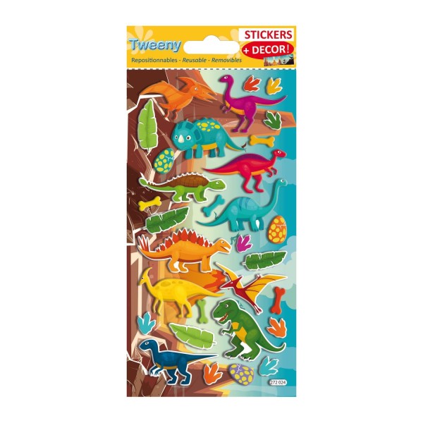 Scène à décorer pour enfants - Dinosaures - Stickers Puffies - Photo n°1