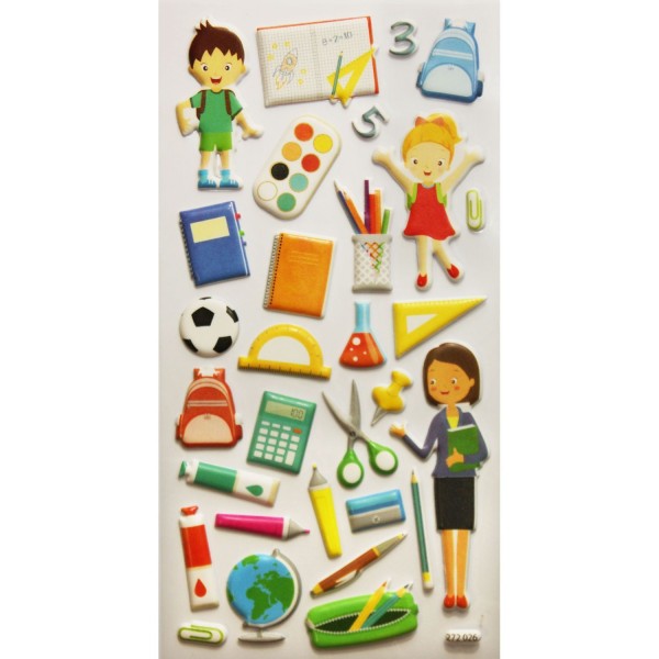 Scène à décorer pour enfants - À l'école ! - Stickers Puffies - Photo n°4
