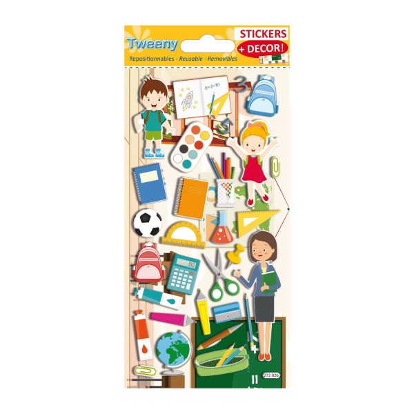 Scène à décorer pour enfants - À l'école ! - Stickers Puffies - Photo n°1