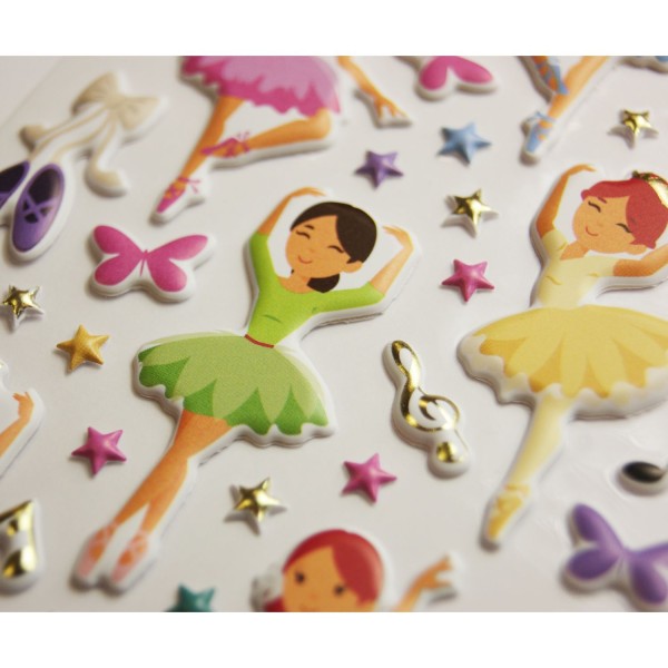 Scène à décorer pour enfants - Cours de danse - Stickers Puffies - Photo n°3
