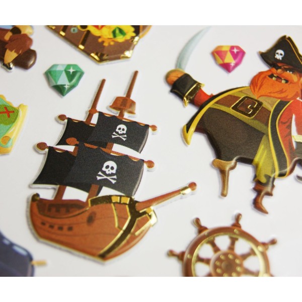 Scène à décorer pour enfants - Pirates - Stickers Puffies - Photo n°3