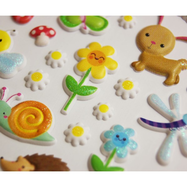 Scène à décorer pour enfants - La faune et la flore - Stickers Puffies - Photo n°3
